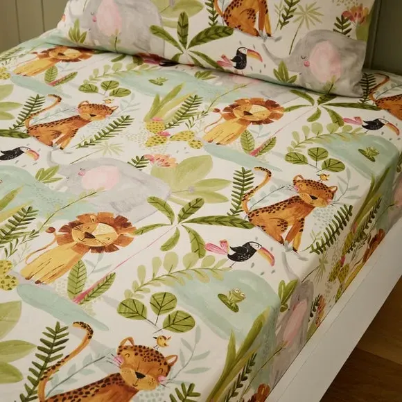 Set of 2 Fitted Sheets - Natural, Cotton