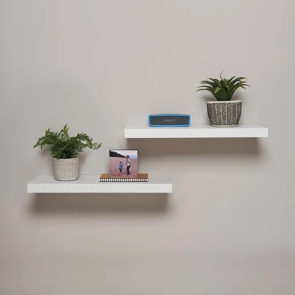Set of 2 Floating Shelves 60cm - White image