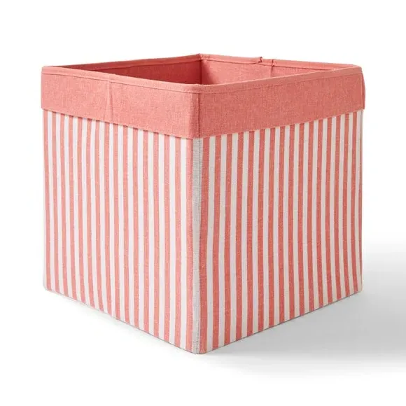 Set of 2 Foldable Storage Boxes - Coral, Striped