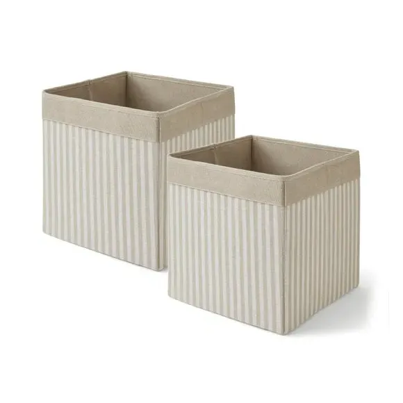 Set of 2 Foldable Storage Boxes - Mushroom, Fabric