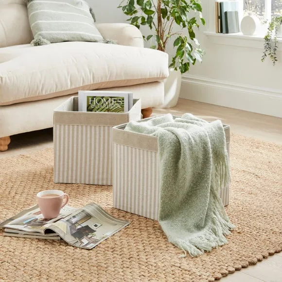 Set of 2 Foldable Storage Boxes - Mushroom, Fabric image