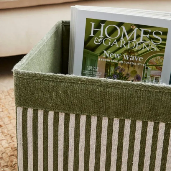 Set of 2 Foldable Storage Boxes - Olive, Fabric