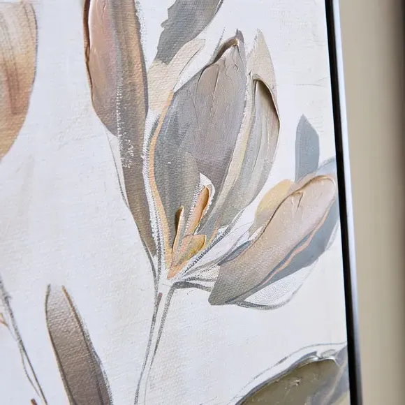 Set of 2 Framed Canvas Art - Brown, Floral