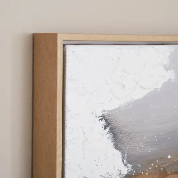 Set of 2 Framed Canvas Prints - Grey, Abstract