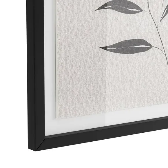 Set of 2 Framed Leaf Prints - Black, Paper