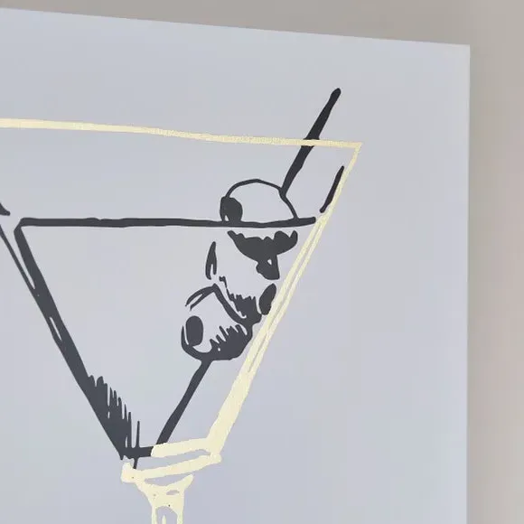 Set of 2 Framed Prints - Black, Cocktail Design