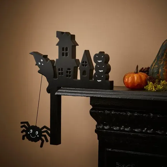 Set of 2 Halloween Mantle Decorations - Multicolor