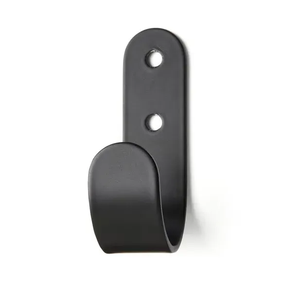 Set of 2 L-Shaped Curtain Hooks - Black