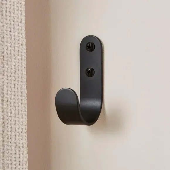 Set of 2 L-Shaped Curtain Hooks - Black image