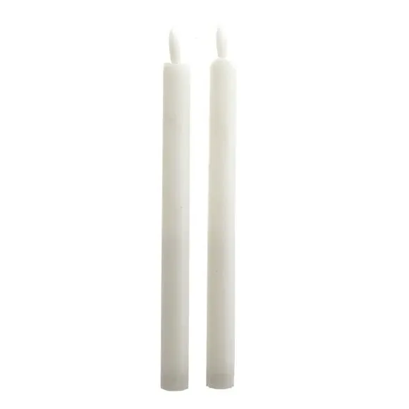 Set of 2 LED Taper Candles - White