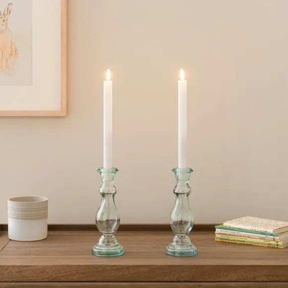 Set of 2 LED Taper Candles - White image
