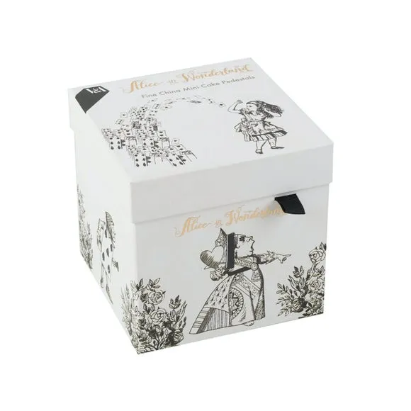 Set of 2 Mini Cake Pedestals - White, Bone China