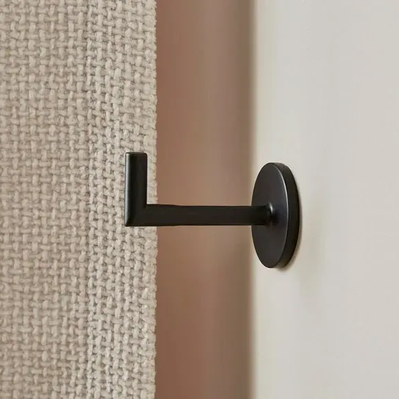 Set of 2 Mini Curtain Hooks - Black, Metal