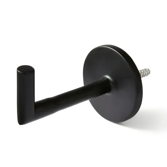 Set of 2 Mini Curtain Hooks - Black, Metal