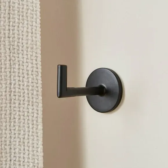 Set of 2 Mini Curtain Hooks - Black, Metal image