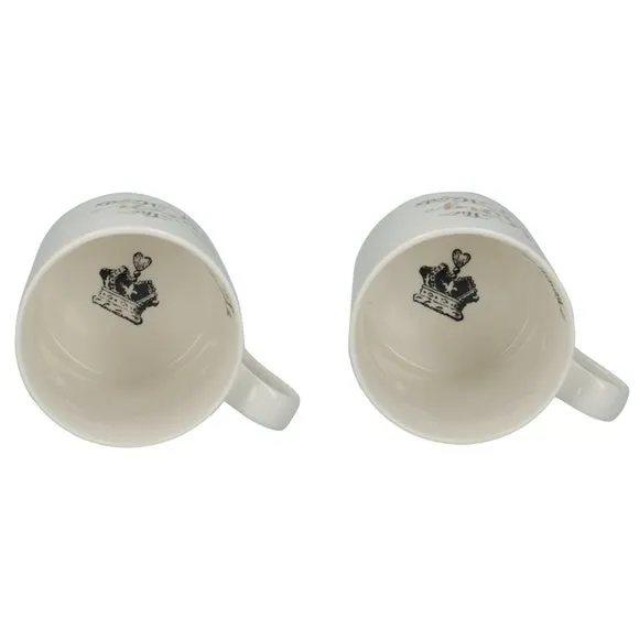 Set of 2 Mugs - White, Ceramic