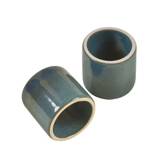 Set of 2 Napkin Rings - Blue, Stoneware