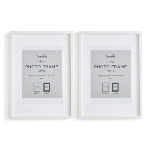 Set of 2 Photo Frames - White