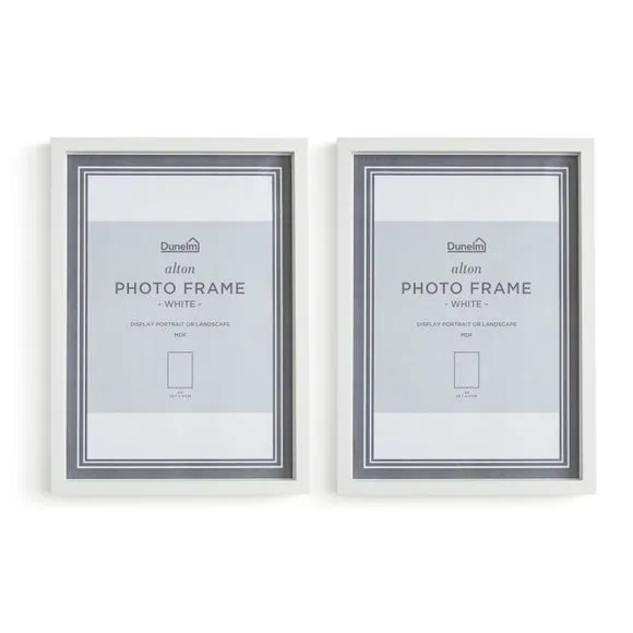 Set of 2 Photo Frames - White