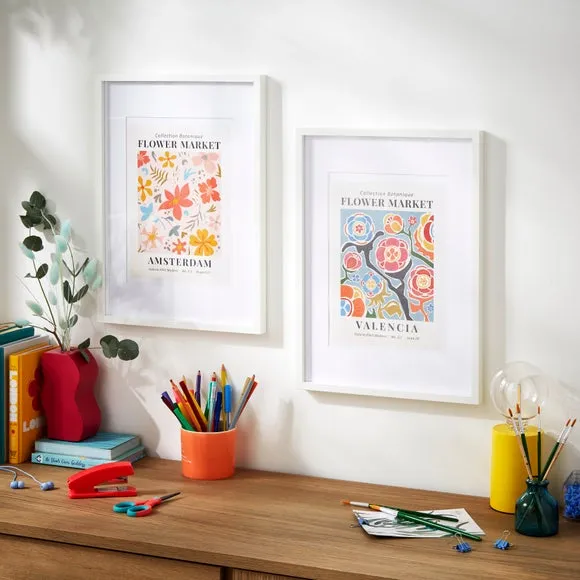 Set of 2 Photo Frames - White