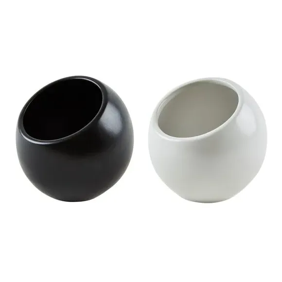 Set of 2 Pinch Pots - Black/White, Stoneware image