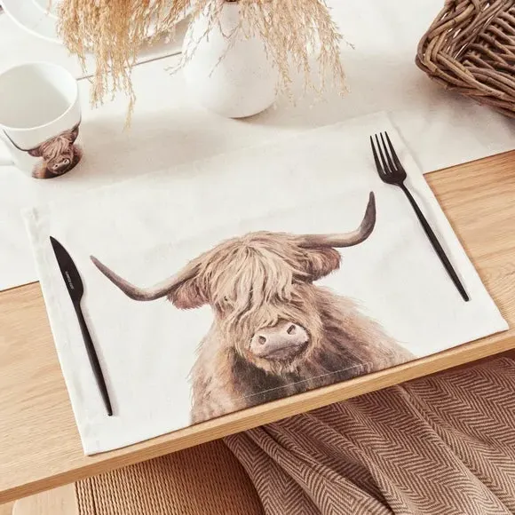 Set of 2 Placemats Highland Cow - Natural image