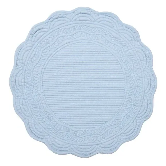 Set of 2 Quilted Placemats - Blue, Cotton