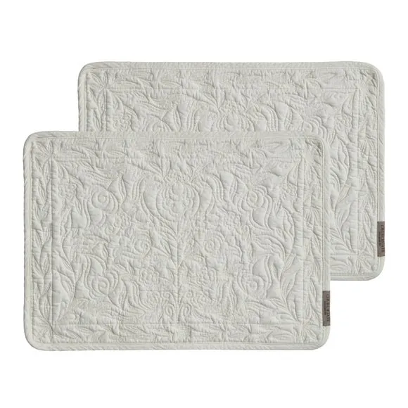 Set of 2 Quilted Placemats - Off-White, Cotton image