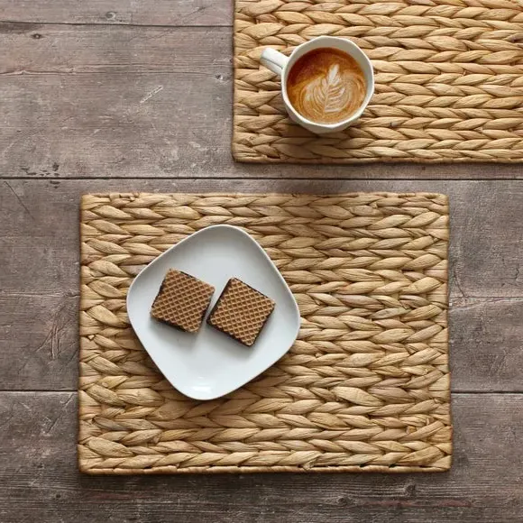 Set of 2 Rectangle Placemats - Natural, Water Hyacinth image