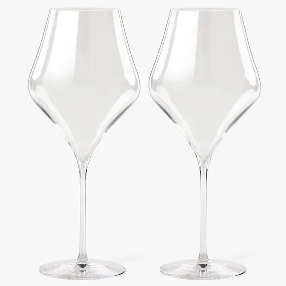 Set of 2 Red Wine Glasses - Clear, Crystal