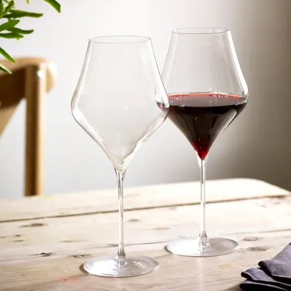 Set of 2 Red Wine Glasses - Clear, Crystal image