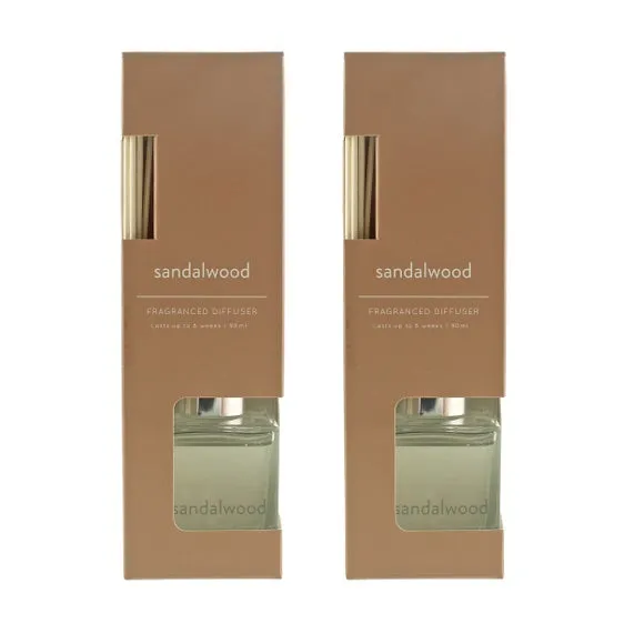 Set of 2 Reed Diffusers - Brown, Glass