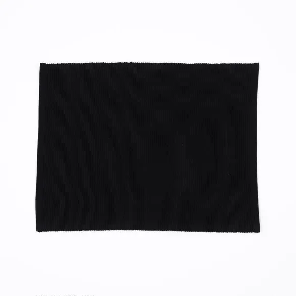 Set of 2 Ribbed Placemats - Black, Recycled Fibre
