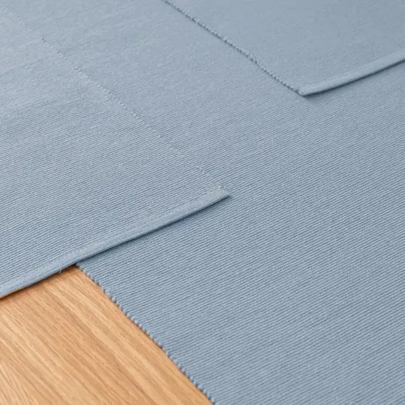 Set of 2 Ribbed Placemats - Blue, Recycled Fibre