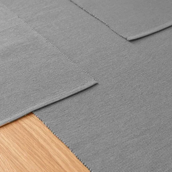 Set of 2 Ribbed Placemats - Grey, Recycled Fibre