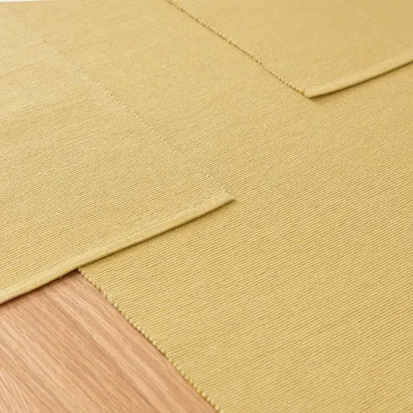 Set of 2 Ribbed Placemats - Ochre, Recycled Fibre