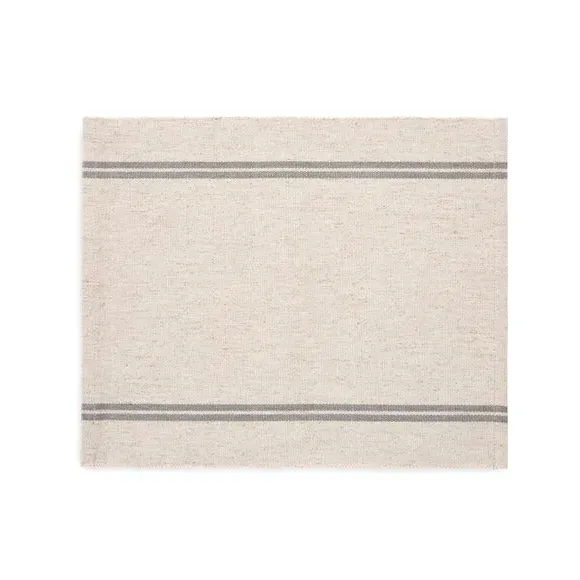 Set of 2 Ribbed Striped Placemats - Grey, Cotton