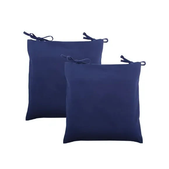 Set of 2 Seat Pad Covers - Navy, Polycotton