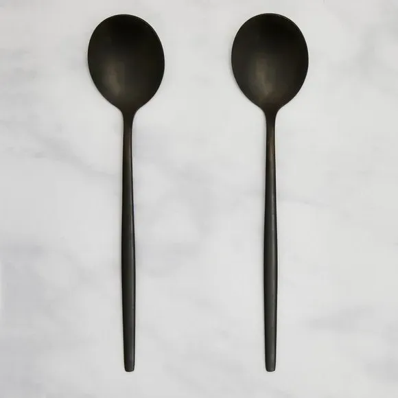 Set of 2 Serving Spoons - Black, Stainless Steel image