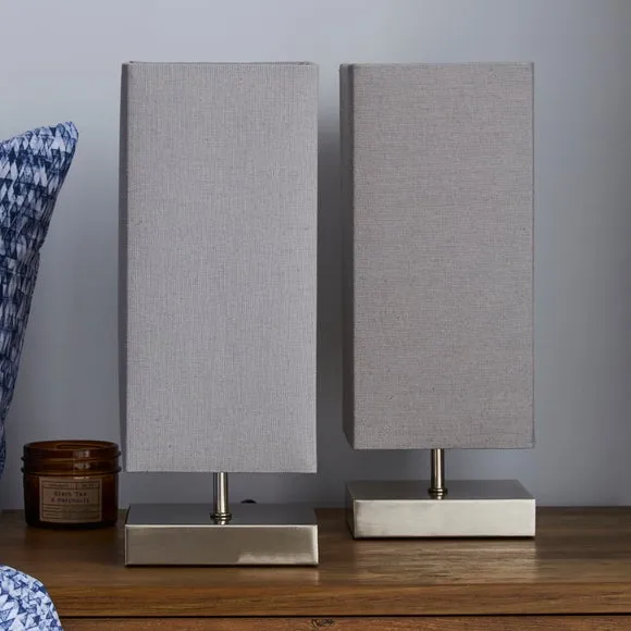 Set of 2 Touch Dimmable Table Lamps - Grey