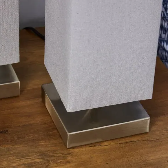 Set of 2 Touch Dimmable Table Lamps - Grey