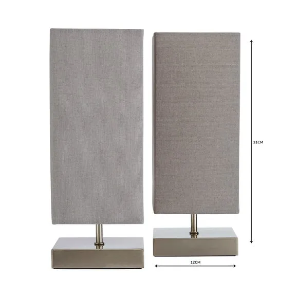 Set of 2 Touch Dimmable Table Lamps - Grey