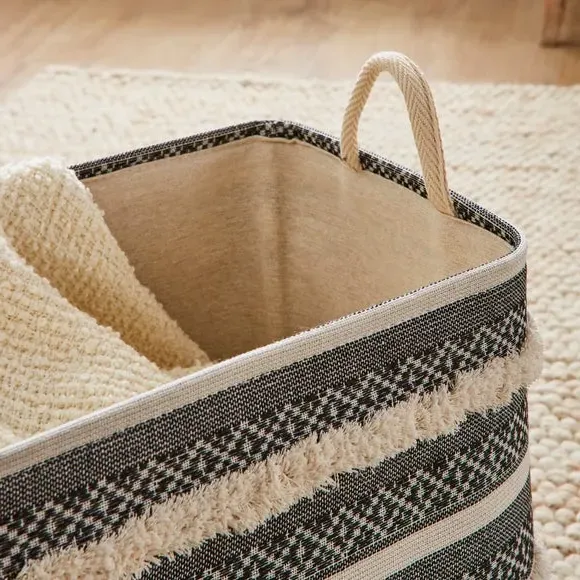 Set of 2 Tufted Storage Baskets - Grey