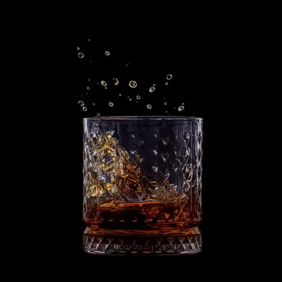Set of 2 Tumblers Cut Glass Effect - Clear