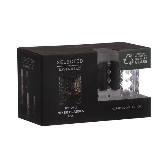Set of 2 Tumblers Cut Glass Effect - Clear