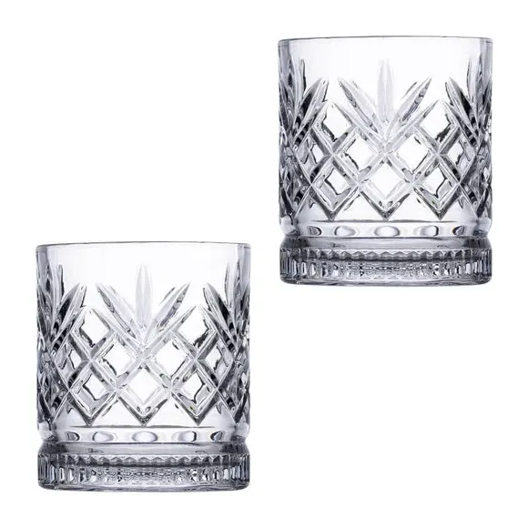 Set of 2 Tumblers with Textured Pattern - Clear image