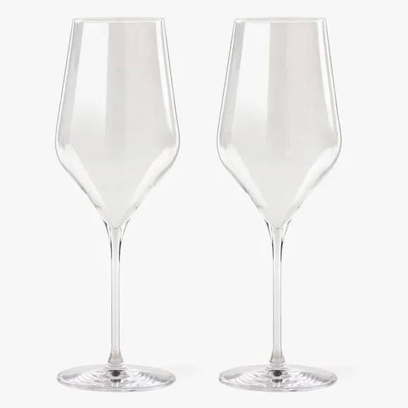 Set of 2 Wine Glasses - Clear, Crystal Glass