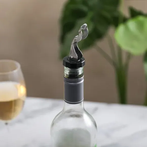 Set of 2 Wine Stoppers - Silver, Stainless Steel