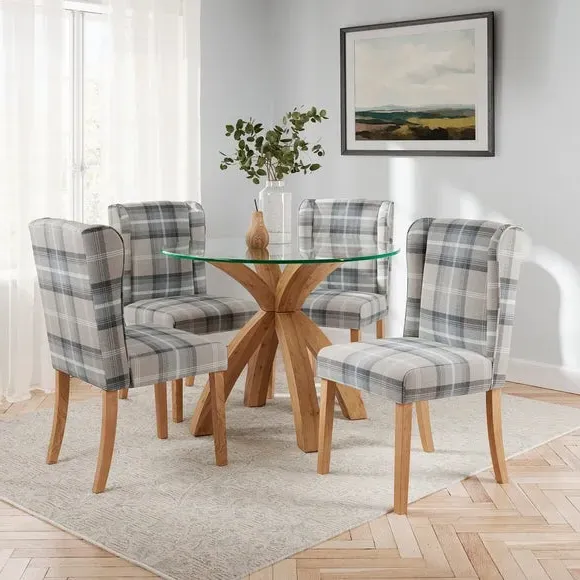 Set of 2 Wingback Dining Chairs - Grey