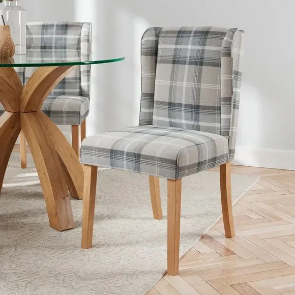 Set of 2 Wingback Dining Chairs - Grey
